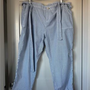 Liz Claiborne Light Blue Pinstripe Drawstring Chinos